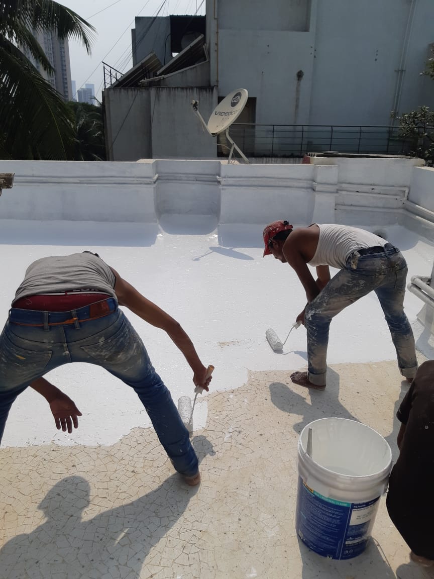 Chemical coating waterproofing project Thane West — Mahadev Waterproofing